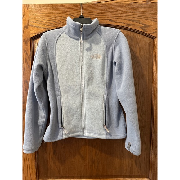 The North Face Womens Fleece Jacket Full Zip Up Light Blue Small S - Picture 1 of 7